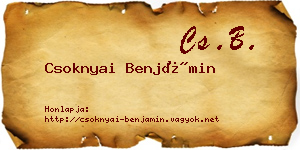 Csoknyai Benjámin névjegykártya