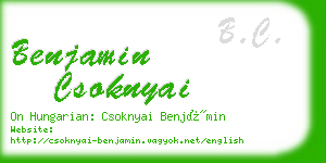 benjamin csoknyai business card